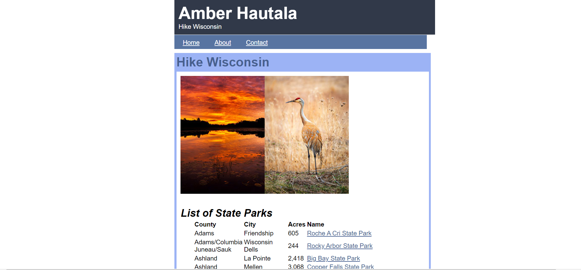 Hike Wisconsin website