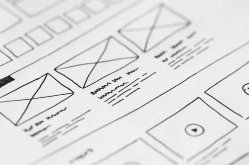 Workspace with wireframes